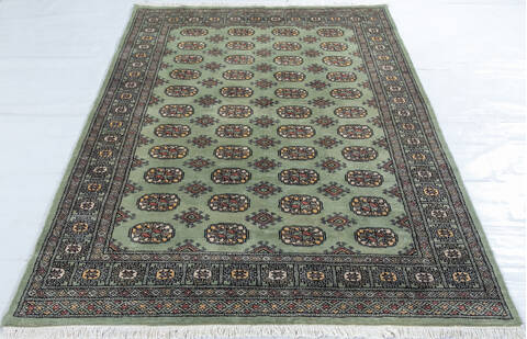 Bokhara Green Hand Knotted 48 X 65  Area Rug 700-148193 Image 1
