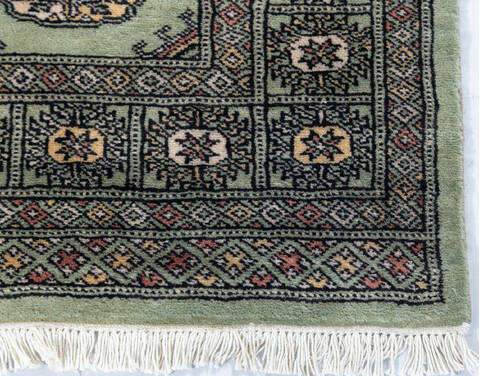 Bokhara Green Hand Knotted 48 X 65  Area Rug 700-148193 Image 4
