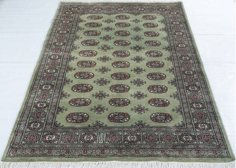 Bokhara Green Hand Knotted 41 X 64  Area Rug 700-148194 Image 1