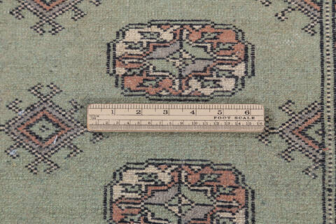 Bokhara Green Hand Knotted 41 X 64  Area Rug 700-148194 Image 6
