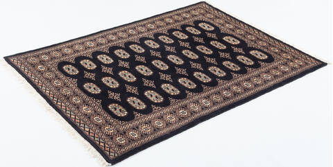 Bokhara Black Hand Knotted 41 X 59  Area Rug 700-148198 Image 2
