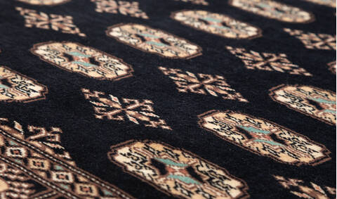 Bokhara Black Hand Knotted 41 X 59  Area Rug 700-148198 Image 3
