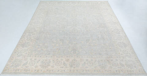 Chobi Light Blue Hand Knotted 82 X 100  Area Rug 700-148204 Image 1