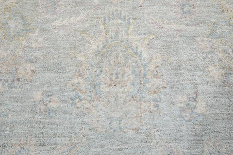 Chobi Light Blue Hand Knotted 82 X 100  Area Rug 700-148204 Image 3