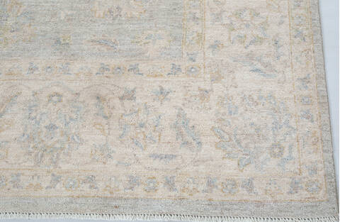 Chobi Light Blue Hand Knotted 82 X 100  Area Rug 700-148204 Image 4
