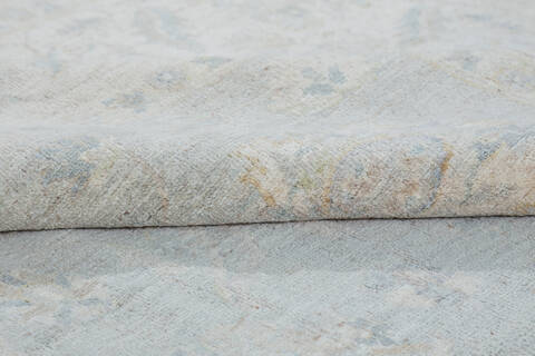 Chobi Light Blue Hand Knotted 82 X 100  Area Rug 700-148204 Image 7