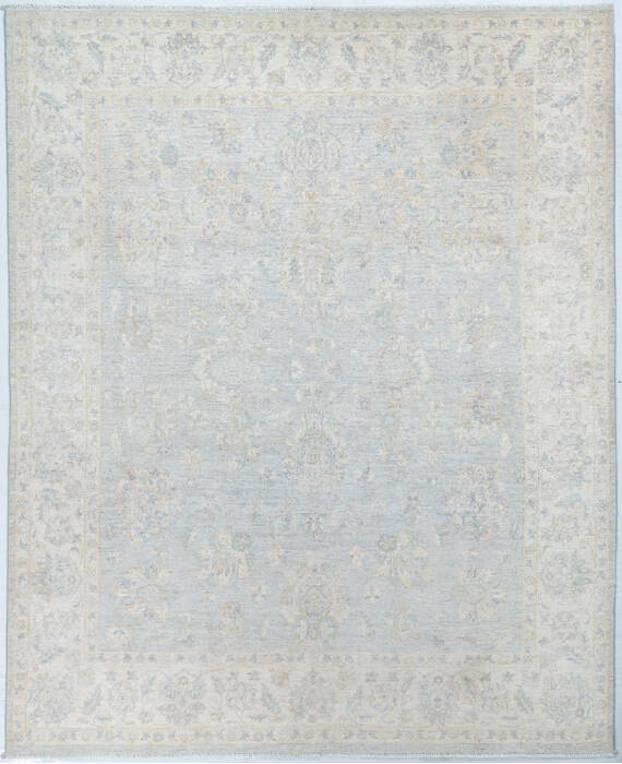 Chobi Light Blue Hand Knotted 82 X 100  Area Rug 700-148204 Image 0