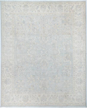 Chobi Light Blue Hand Knotted 8'2" X 10'0"  Area Rug 700-148204
