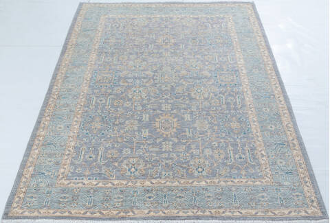 Chobi Light Gray Hand Knotted 410 X 610  Area Rug 700-148208 Image 1