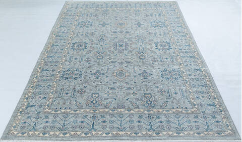 Chobi Light Gray Hand Knotted 52 X 74  Area Rug 700-148210 Image 1