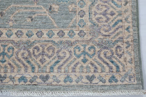 Chobi Green Hand Knotted 49 X 610  Area Rug 700-148219 Image 4
