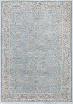 Chobi Green Hand Knotted 4'9" X 6'10"  Area Rug 700-148219