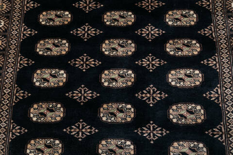 Bokhara Black Hand Knotted 42 X 60  Area Rug 700-148227 Image 3