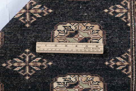 Bokhara Black Hand Knotted 42 X 60  Area Rug 700-148227 Image 6