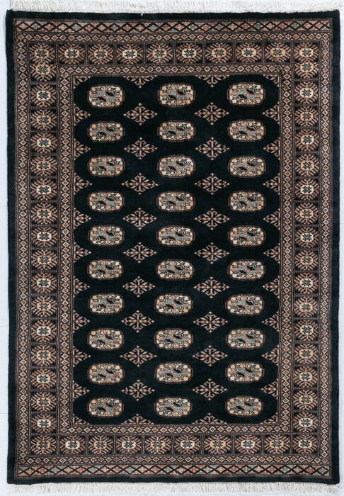 Bokhara Black Hand Knotted 42 X 60  Area Rug 700-148227 Image 0