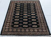 Bokhara Black Hand Knotted 42 X 60  Area Rug 700-148227 Thumb 1