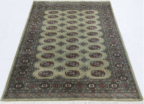 Bokhara Green Hand Knotted 40 X 59  Area Rug 700-148241 Image 1