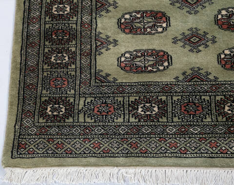 Bokhara Green Hand Knotted 40 X 59  Area Rug 700-148241 Image 4