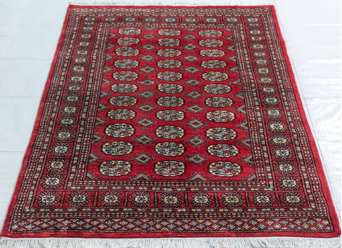 Bokhara Red Hand Knotted 41 X 61  Area Rug 700-148258 Image 1