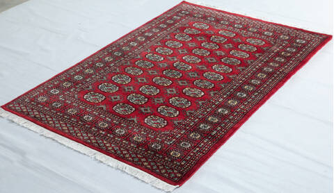 Bokhara Red Hand Knotted 41 X 61  Area Rug 700-148258 Image 2