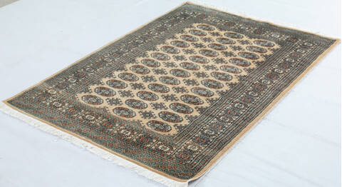 Bokhara Beige Hand Knotted 42 X 60  Area Rug 700-148261 Image 2