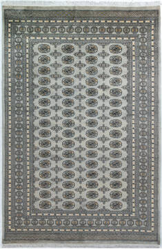 Bokhara Light Gray Hand Knotted 6'8" X 9'10"  Area Rug 700-148263