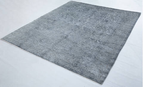 Chobi Grey Hand Knotted 83 X 98  Area Rug 700-148286 Image 2