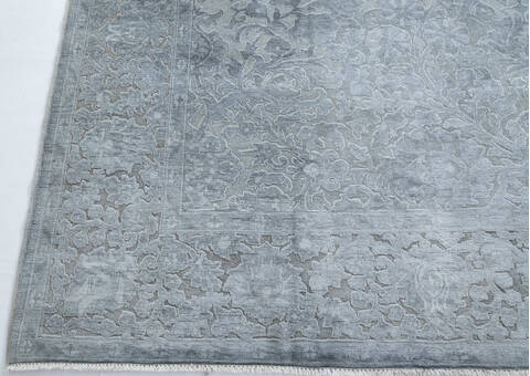 Chobi Grey Hand Knotted 83 X 98  Area Rug 700-148286 Image 3