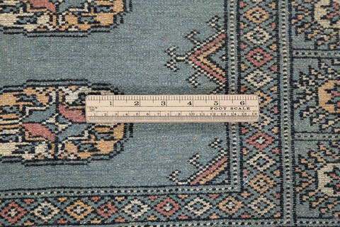 Bokhara Blue Runner Hand Knotted 27 X 910  Area Rug 700-148287 Image 7