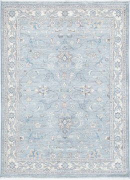 Chobi Light Blue Hand Knotted 4'2" X 5'9"  Area Rug 700-148289