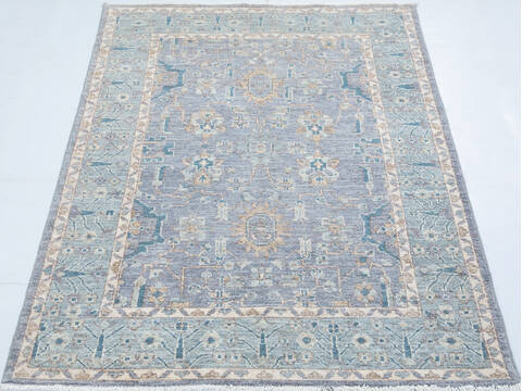 Chobi Light Gray Hand Knotted 310 X 59  Area Rug 700-148291 Image 1