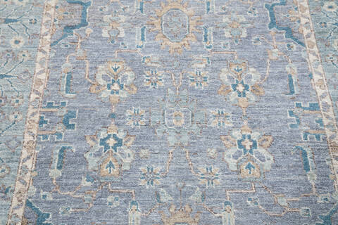 Chobi Light Gray Hand Knotted 310 X 59  Area Rug 700-148291 Image 3