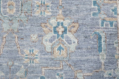 Chobi Light Gray Hand Knotted 310 X 59  Area Rug 700-148291 Image 4