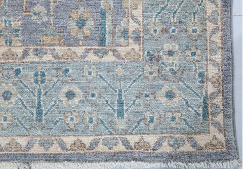 Chobi Light Gray Hand Knotted 310 X 59  Area Rug 700-148291 Image 5