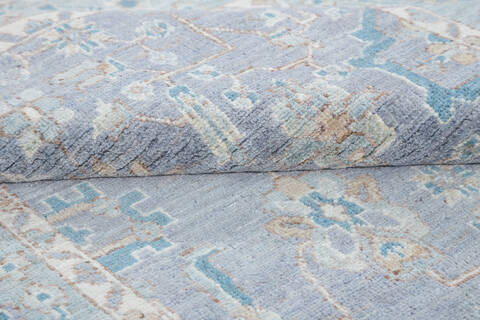 Chobi Light Gray Hand Knotted 310 X 59  Area Rug 700-148291 Image 6