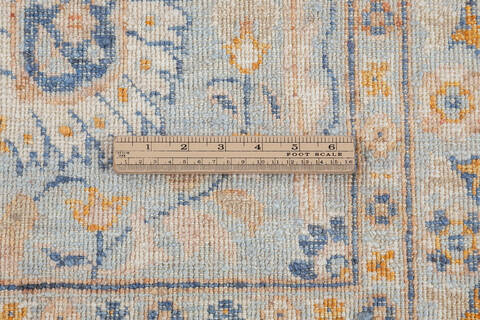 Chobi Light Blue Hand Knotted 81 X 104  Area Rug 700-148294 Image 7