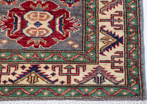 Kazak Grey Runner Hand Knotted 21 X 64  Area Rug 700-148310 Image 4