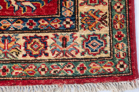 Kazak Red Runner Hand Knotted 27 X 68  Area Rug 700-148311 Image 4