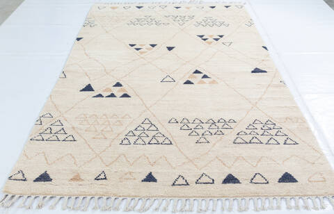 Moroccan Beige Hand Knotted 52 X 82  Area Rug 700-148313 Image 1