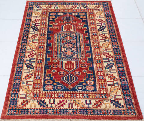 Kazak Red Hand Knotted 30 X 50  Area Rug 700-148317 Image 1