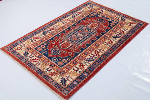 Kazak Red Hand Knotted 30 X 50  Area Rug 700-148317 Image 2
