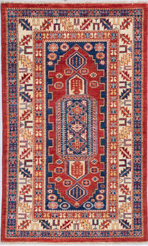 Kazak Red Hand Knotted 3'0" X 5'0"  Area Rug 700-148317