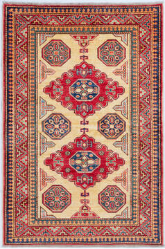 Kazak Beige Hand Knotted 3'3" X 4'10"  Area Rug 700-148322