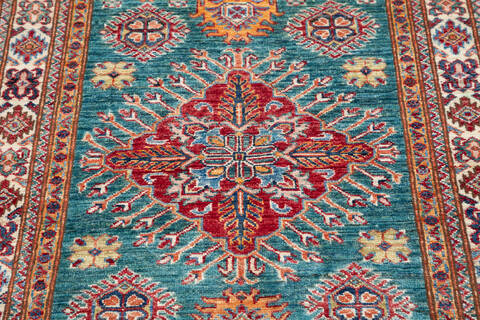 Kazak Green Hand Knotted 33 X 51  Area Rug 700-148325 Image 3