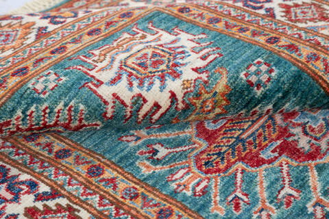 Kazak Green Hand Knotted 33 X 51  Area Rug 700-148325 Image 6