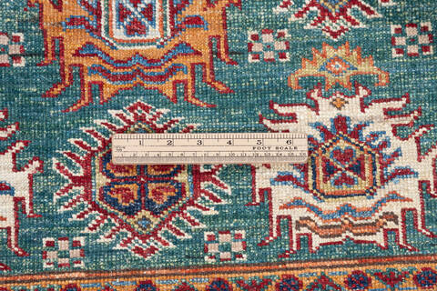 Kazak Green Hand Knotted 33 X 51  Area Rug 700-148325 Image 7