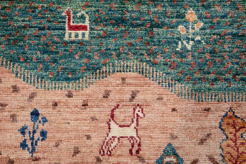 Kazak Multicolor Hand Knotted 33 X 410  Area Rug 700-148329 Image 5