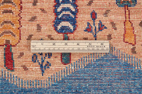 Kazak Multicolor Hand Knotted 33 X 410  Area Rug 700-148329 Image 7