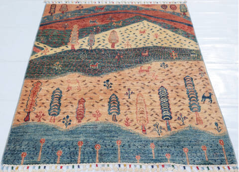 Kazak Multicolor Hand Knotted 33 X 410  Area Rug 700-148330 Image 1