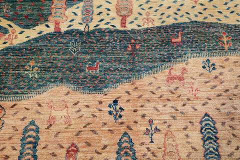 Kazak Multicolor Hand Knotted 33 X 410  Area Rug 700-148330 Image 3